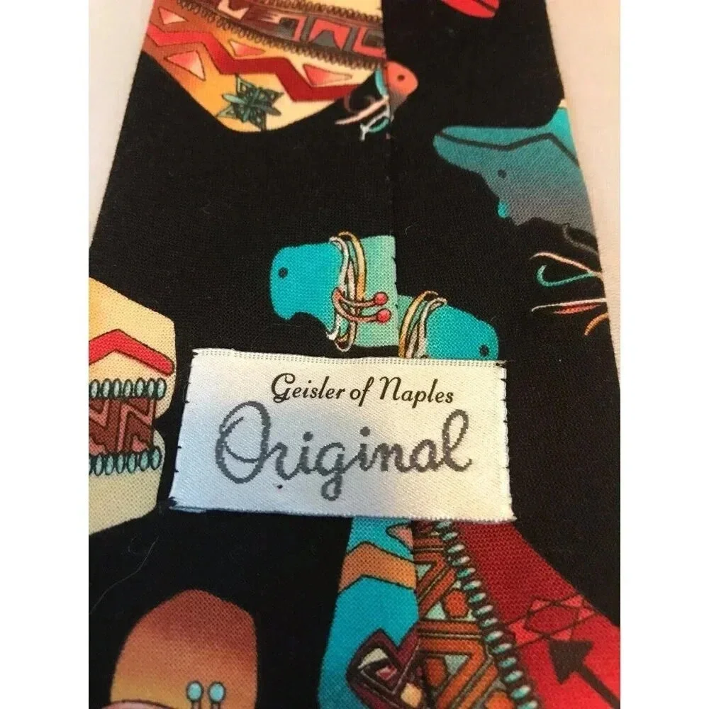 Southwestern Native Fetish Carvings Bear Wolf Geisler Of Naples Classic Neck Tie